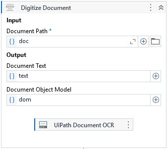 The Digitize Document activity.