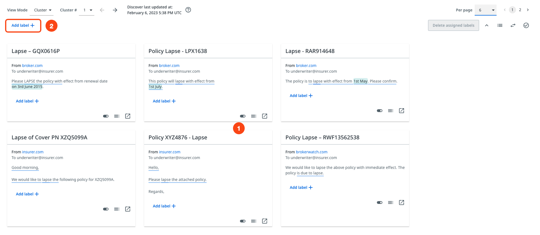 A página Descobrir.