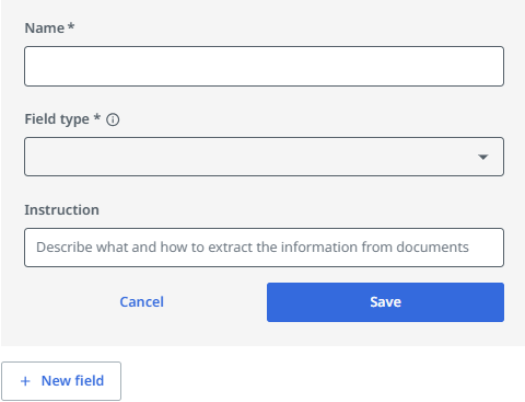 Os campos a serem configurados ao adicionar um novo campo do painel de anotação.