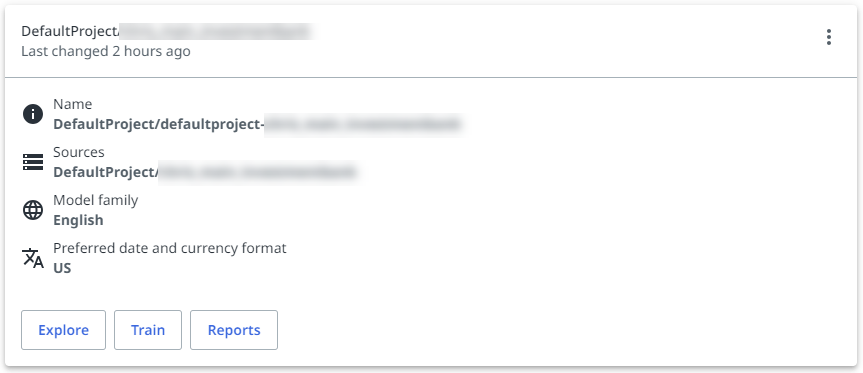 この図は、[データセット] ページのデータセット カードを示しています。