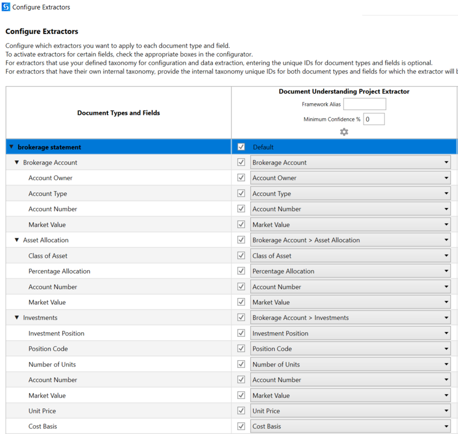 The image shows the Configure Extractors window in Studio.