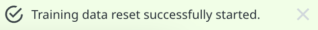 ロールバックが開始されたことを示すモデルのロールバック バナー。