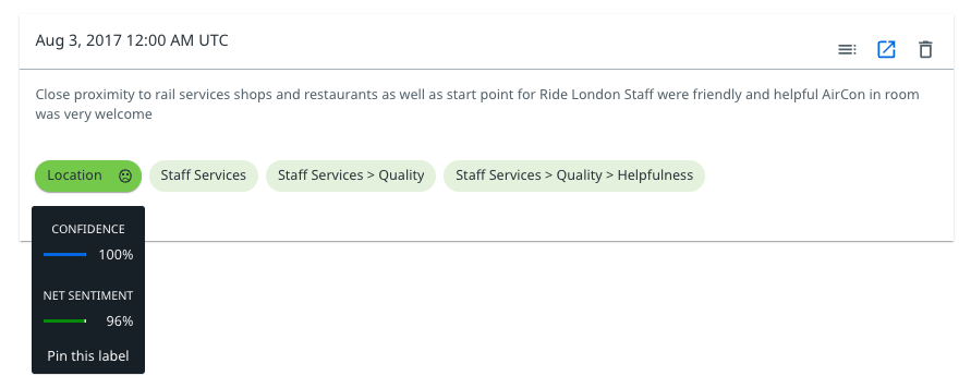 This image depicts the Explore page when accepting or rejecting a label.