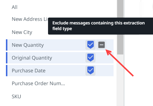 This image depicts the hyphen button on multiple selections.