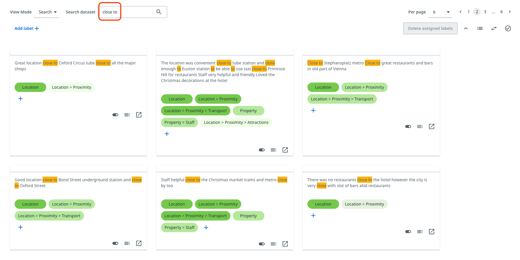 Dieses Bild zeigt ein Beispiel für alternative Suchergebnisse für eine Beschriftung.