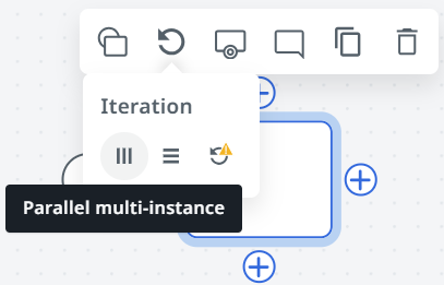 Element toolbar above a task in Maestro with the Select markers button highlighted.