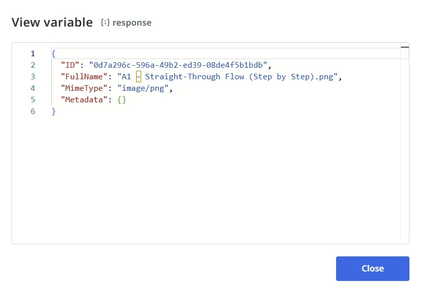 Job attachment Output variable