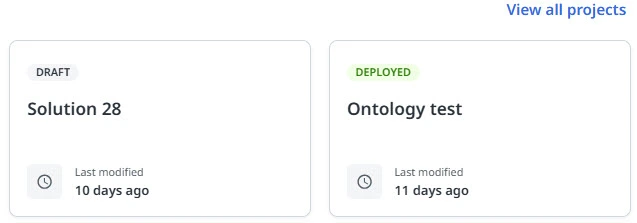 Solution status on homepage