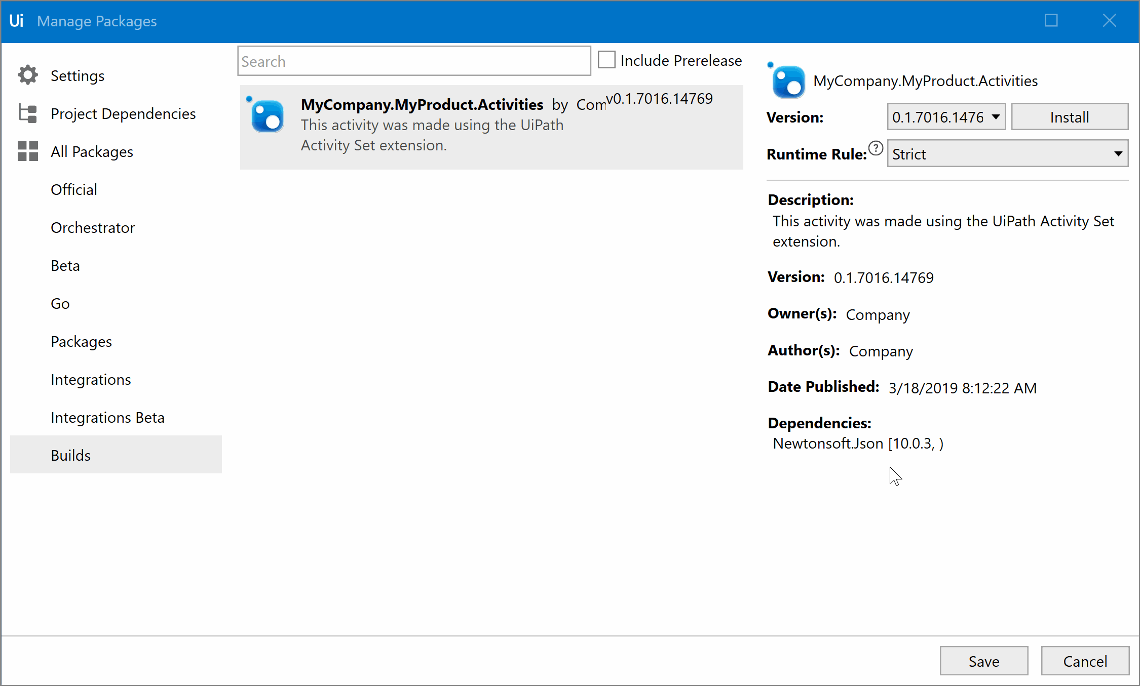Adding the custom activity set to a workflow in UiPath Studio