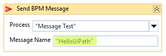 Message Name field in the Send BPM Message activity