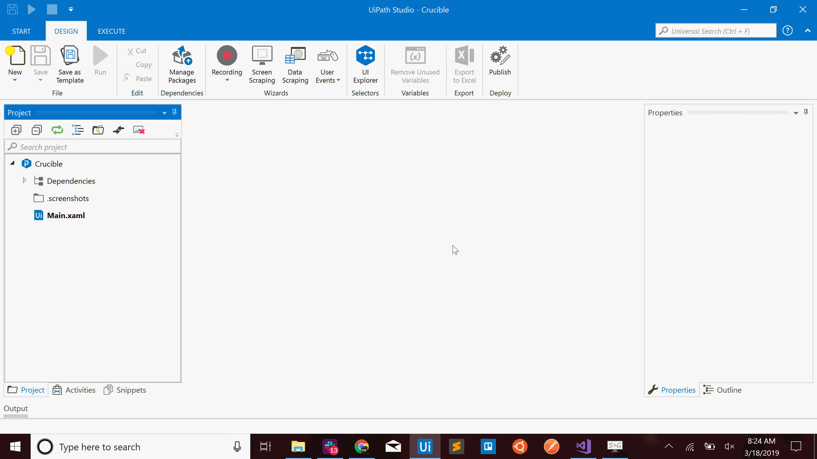 UiPath Studio Package Manager Settings with custom output folder added