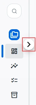 Screenshot of the collapsed sidebar with the expand button highlighted.