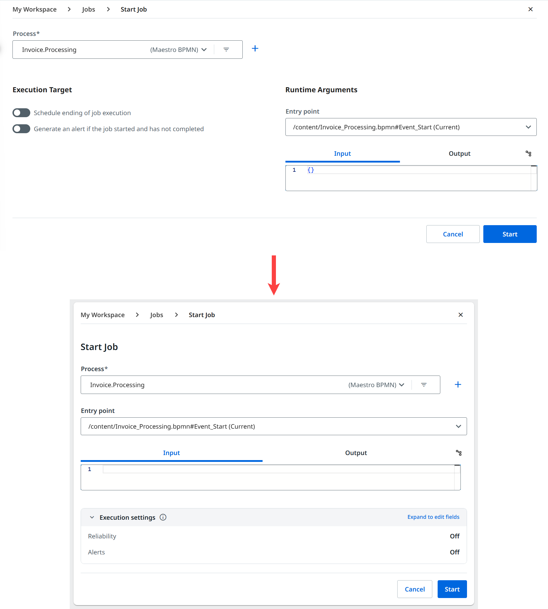 Screenshot of the updated form layout