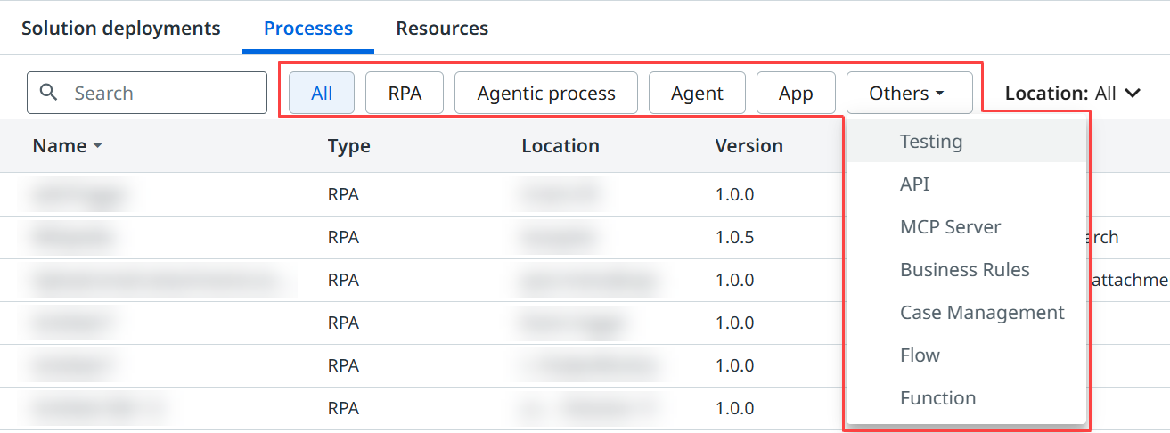 Processes registry filter chips
