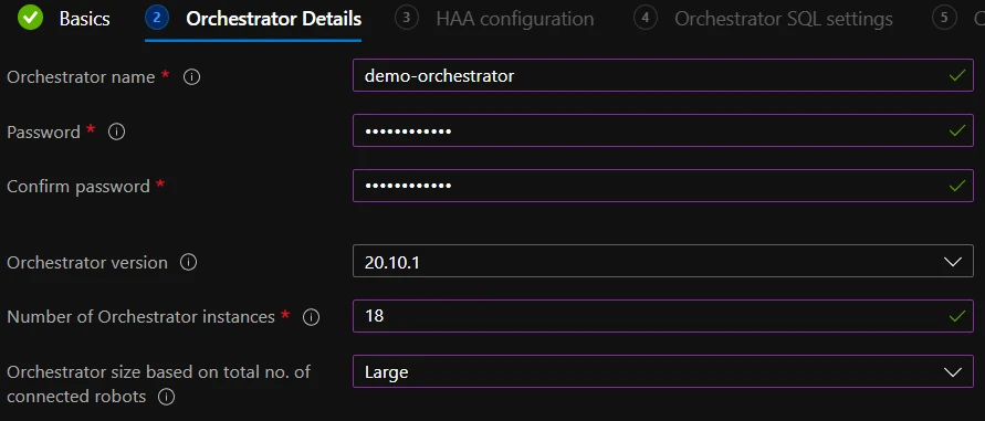 Screenshot of the Orchestrator Details page