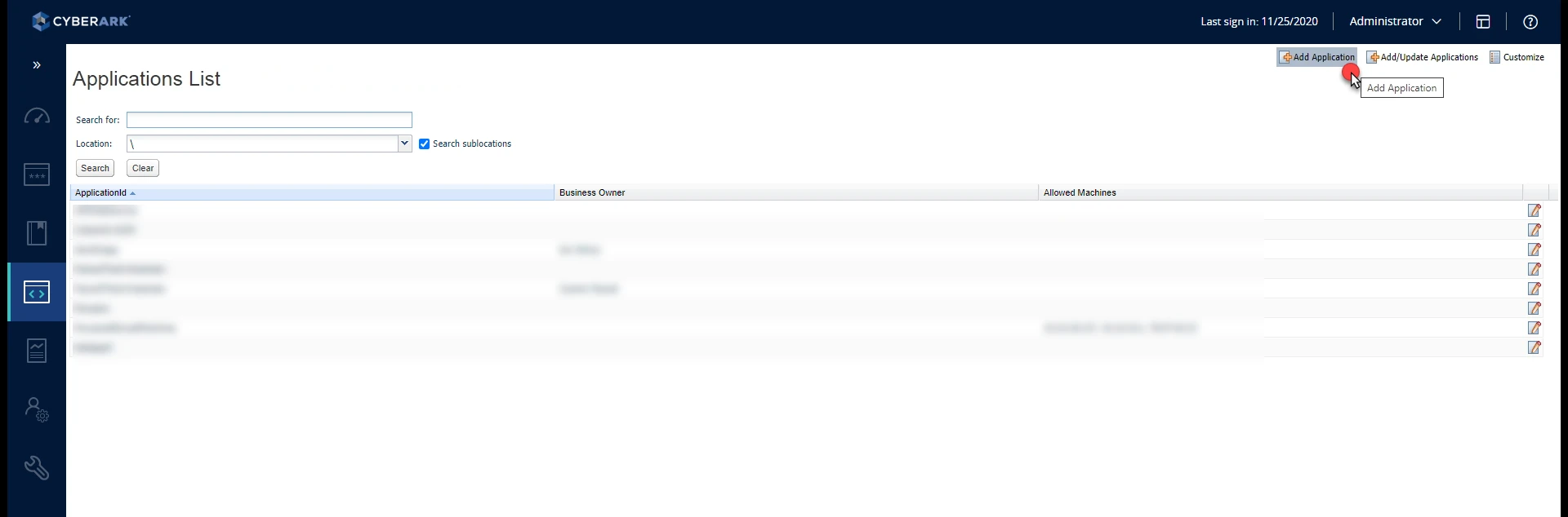 Screenshot des Fensters „Anwendung hinzufügen“