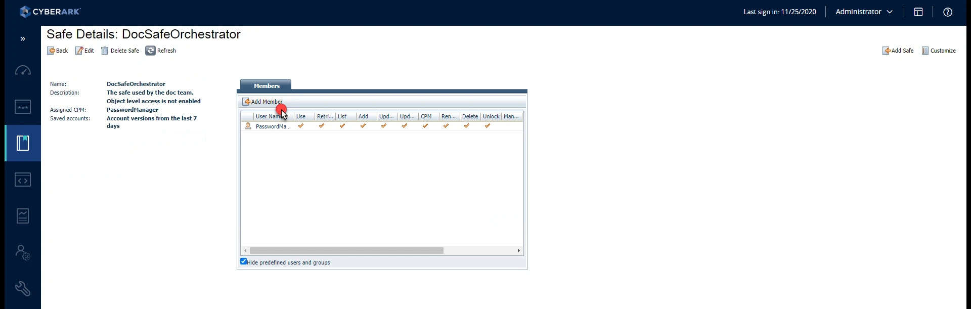 Screenshot des Fensters „Mitglieder“