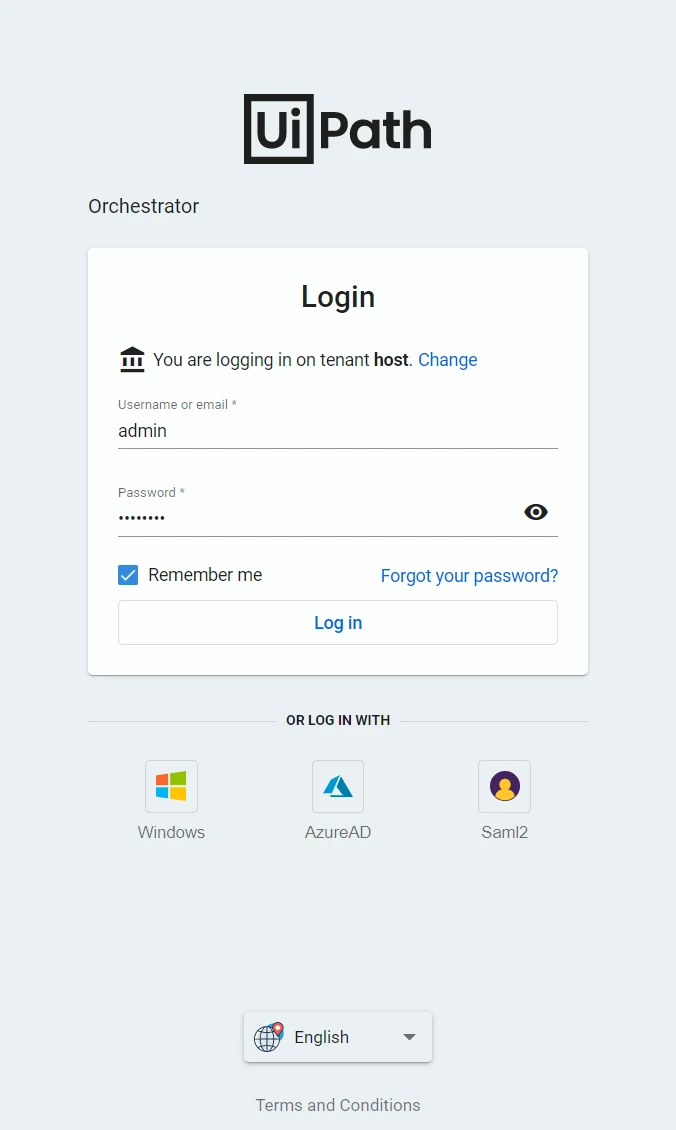 'Orchestrator SSO sign in with SAML 2.0' image