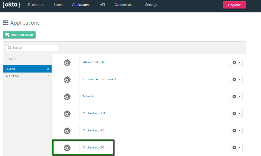 Image pour « Onglet de l'application Okta »