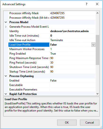 Screenshot des Menüs „Erweiterte Einstellungen“