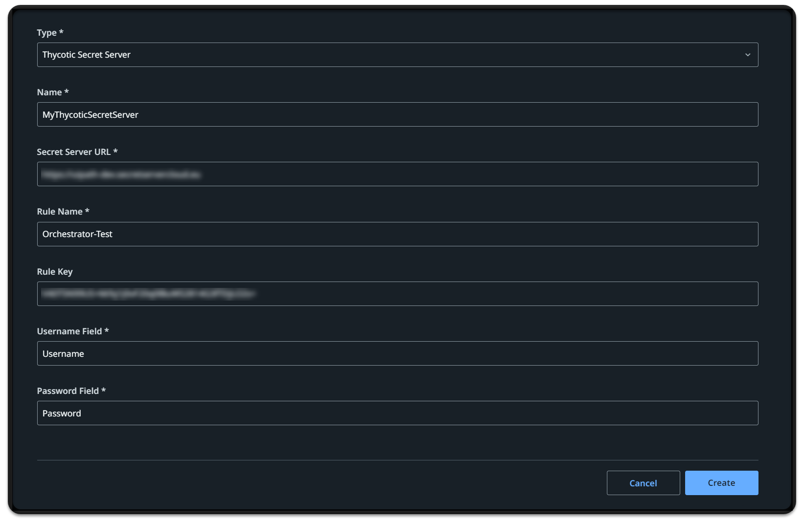 Screenshot der Seite „Speicher für Zugangsdaten hinzufügen“