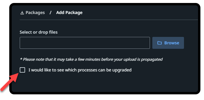 [パッケージを追加] ボタンのスクリーンショット