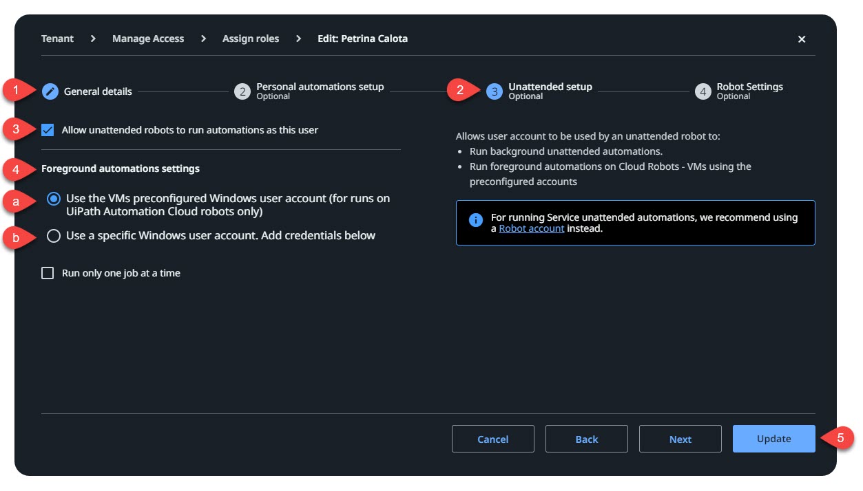 Screenshot der Seite „Rollen zuweisen“
