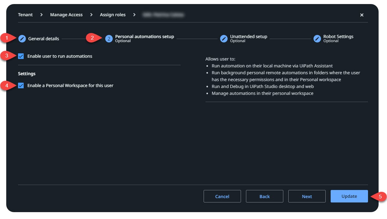 Screenshot der Seite „Rollen zuweisen“