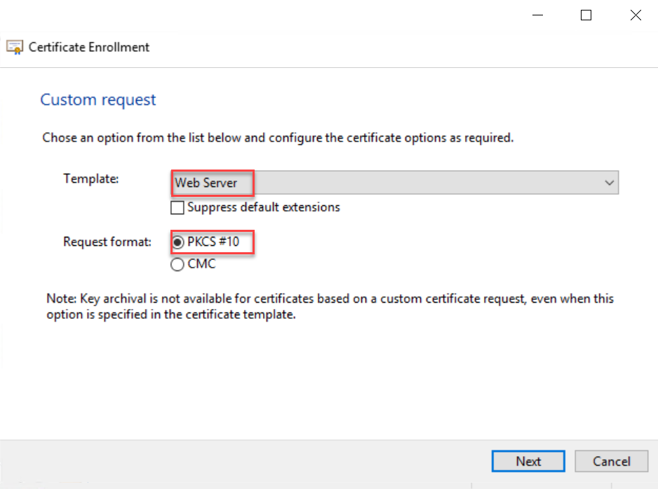 “自定义请求”窗口的屏幕截图
