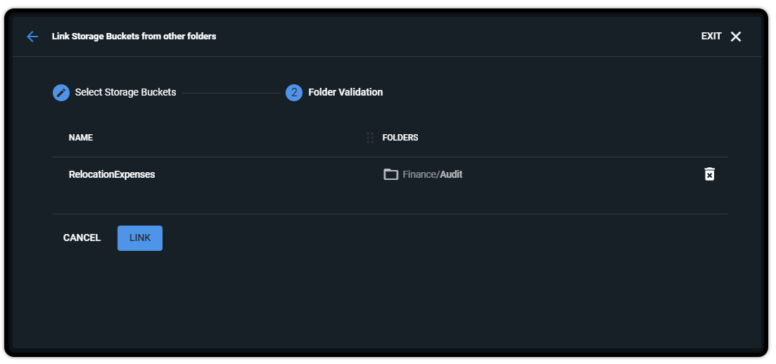 Screenshot der Seite „Ordnervalidierung“