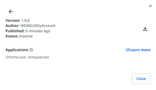 パッケージの詳細のスクリーンショット