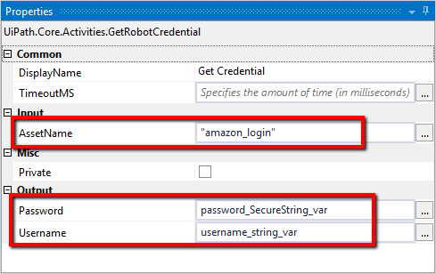 Screenshot of the Properties panel