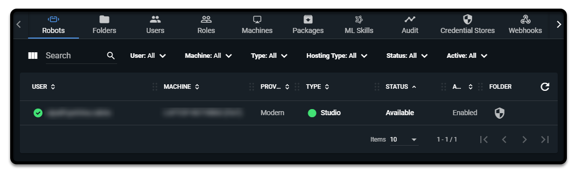 [ロボット] タブのスクリーンショット