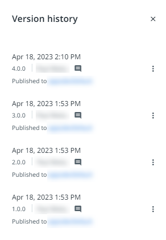 Screenshot of the Version history panel