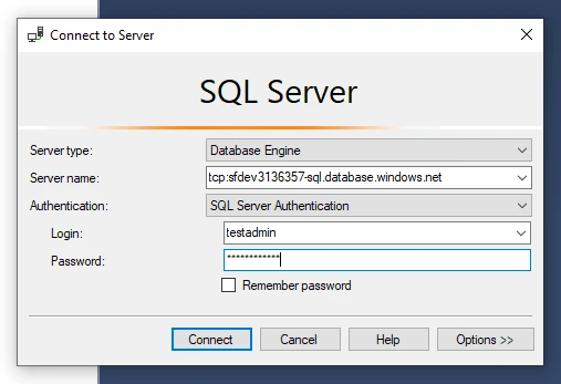 Authentification de SQL Server
