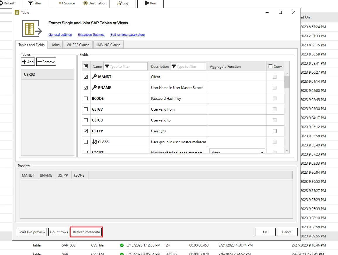 Refresh Metadata