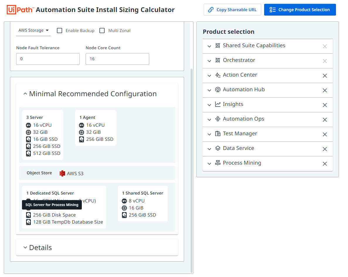 Capacity calculator