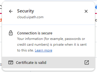 Certificate is valid