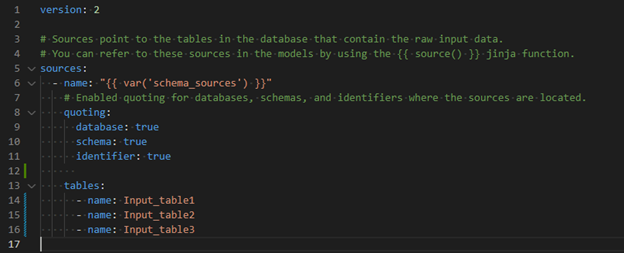 Example sources.yml file