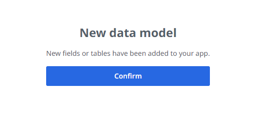 New data model conformation message