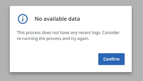 No available data message