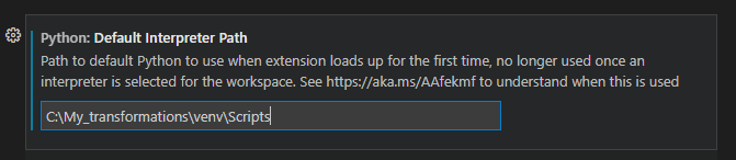 Python default interpreter path