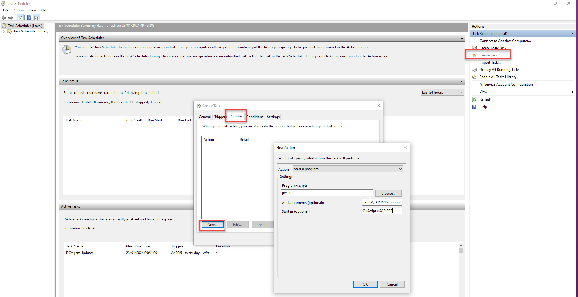 Scheduling a data run