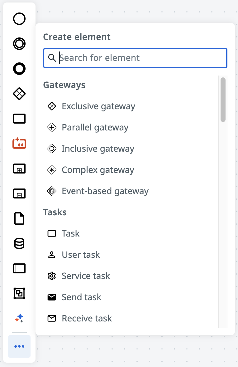 Left toolbar