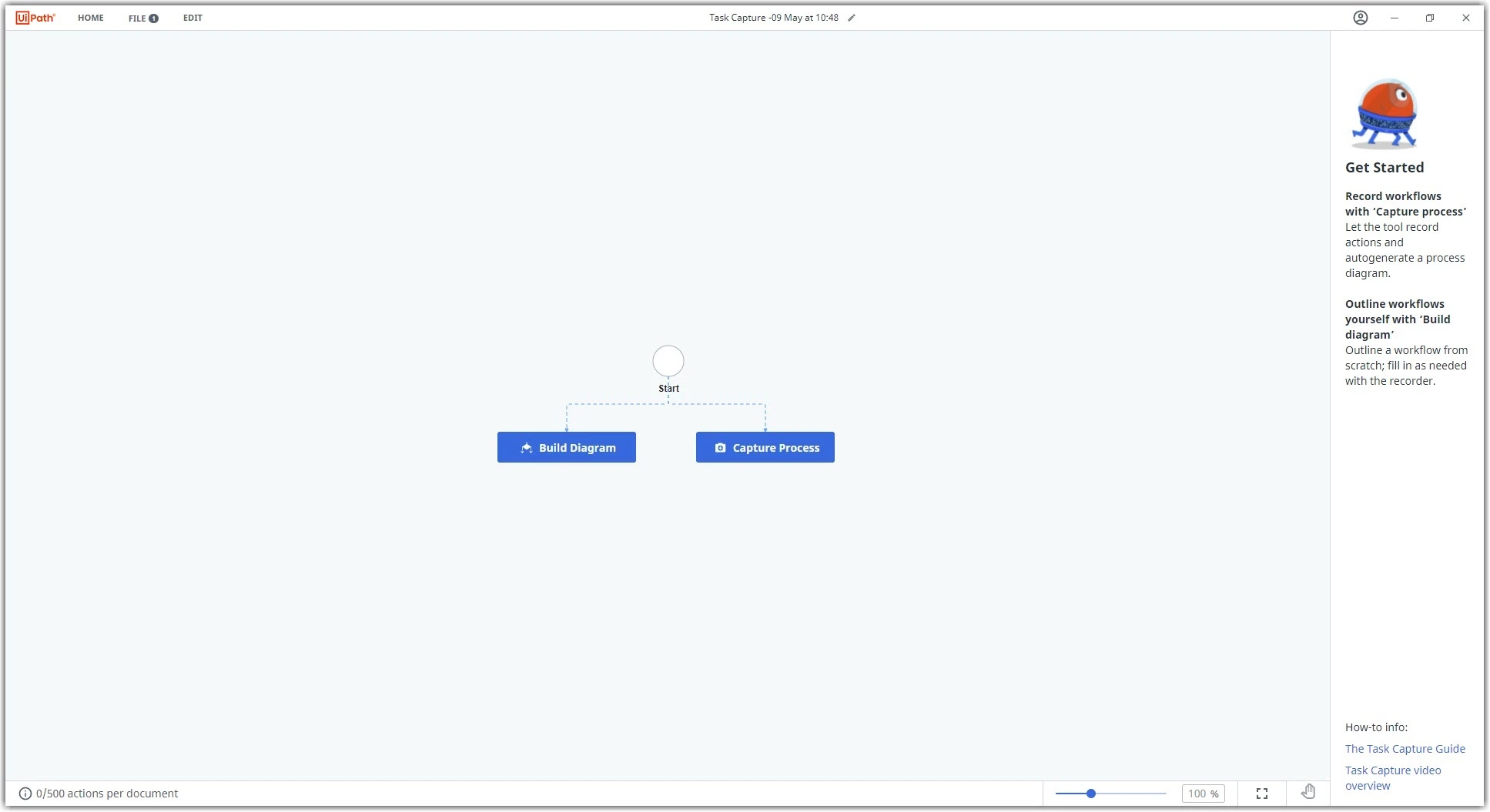 Démarrer avec Task Capture