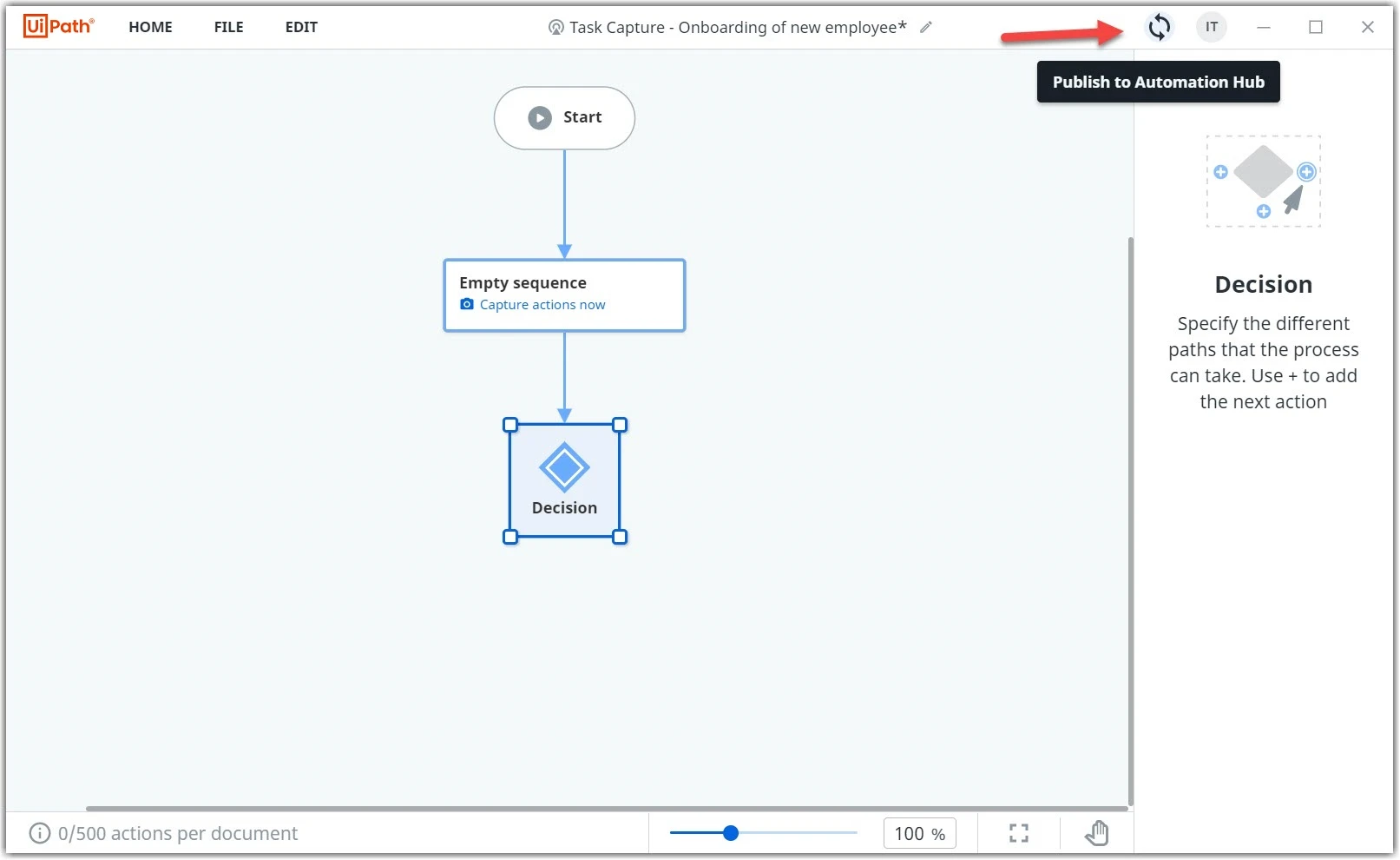 Schaltfläche zum Synchronisieren
