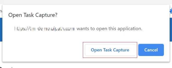 Öffnen Sie die Schaltfläche Task Capture