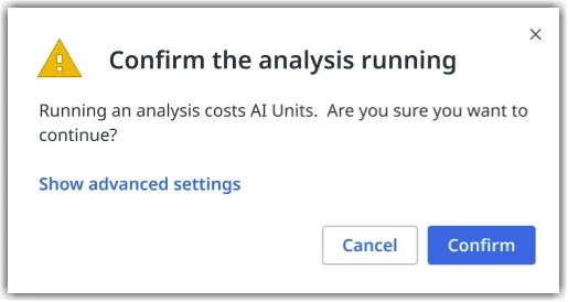 Confirmer le message en cours d'exécution de l'analyse
