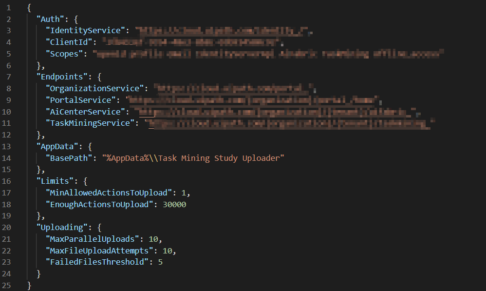 appsettings.json file