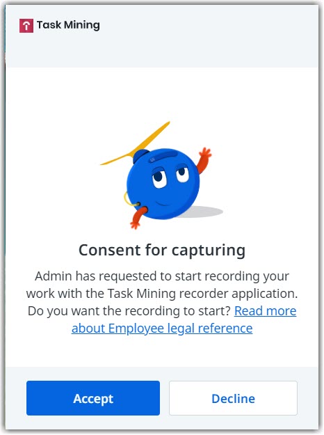 Consentimento para capturar caixa de diálogo